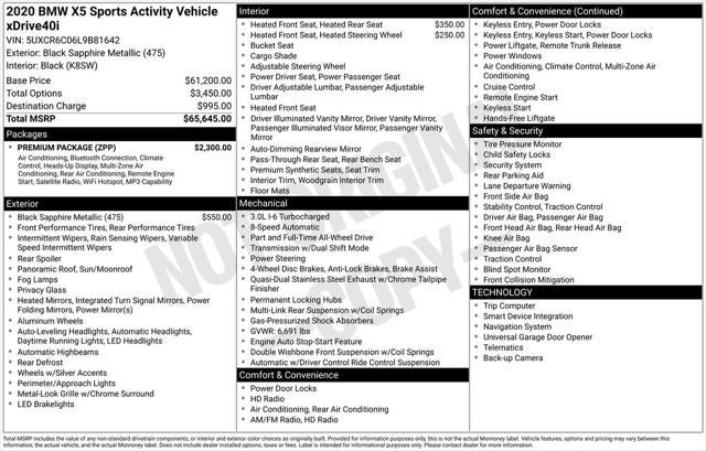 2020 BMW X5 xDrive40i