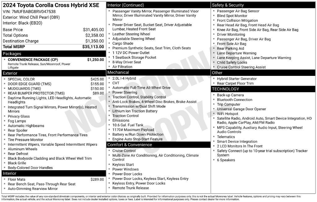 2024 Toyota Corolla Cross Hybrid XSE