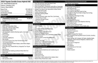 2025 Toyota Corolla Cross Hybrid XSE
