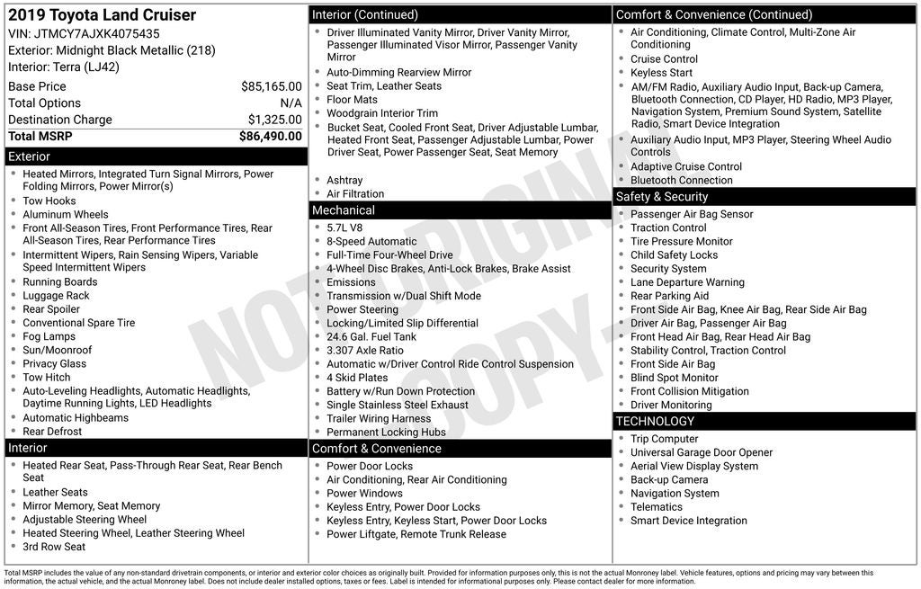 2019 Toyota Land Cruiser Base