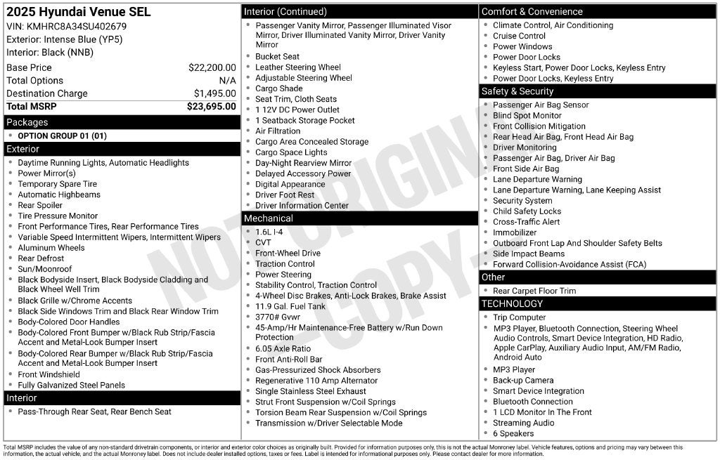 2025 Hyundai Venue SEL