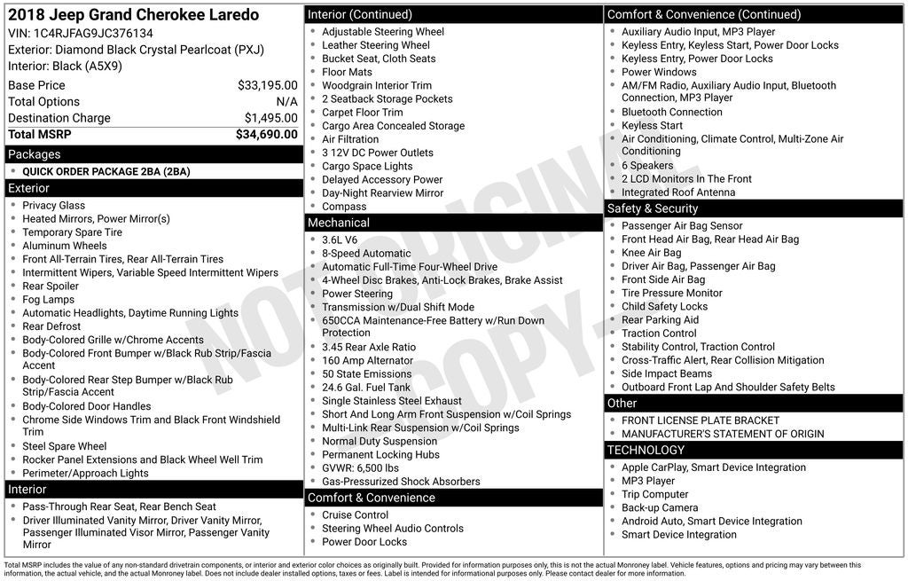 2018 Jeep Grand Cherokee Laredo 4x4