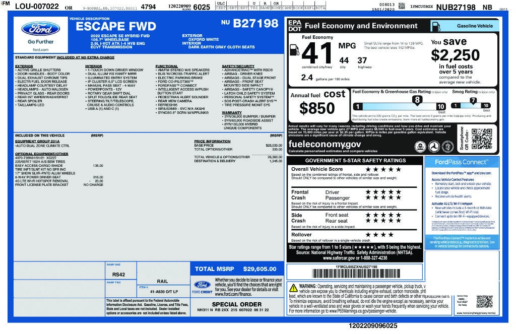 2022 Ford Escape Hybrid SE Hybrid