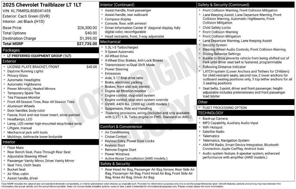 2025 Chevrolet Trailblazer AWD LT