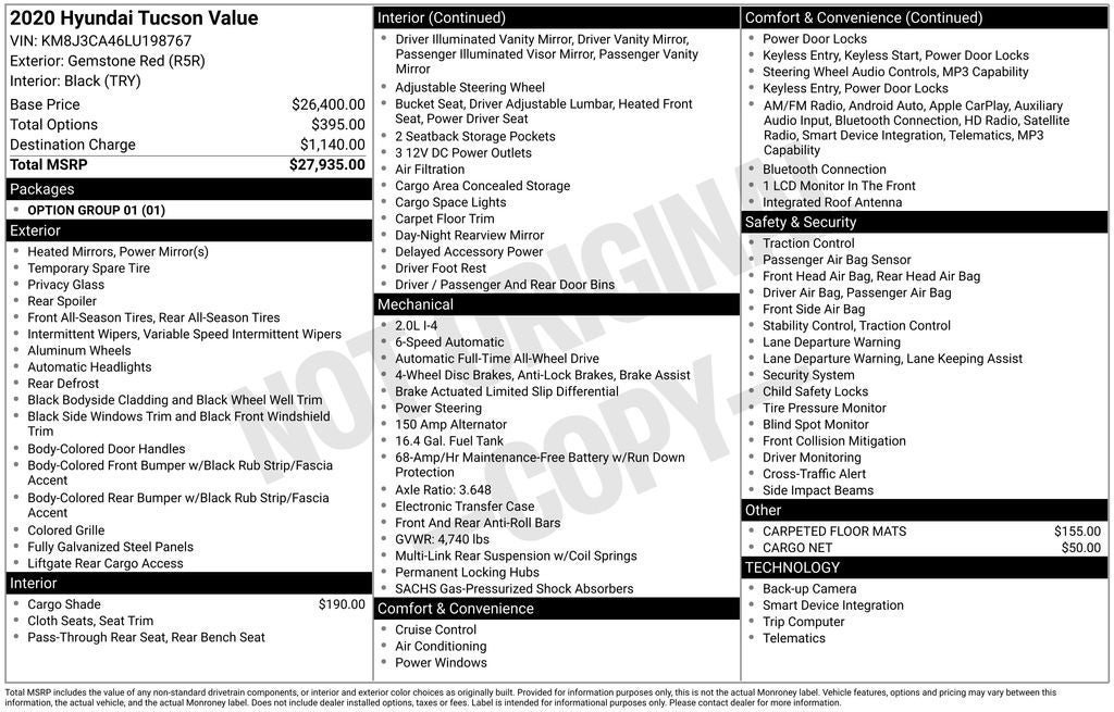 2020 Hyundai Tucson Value
