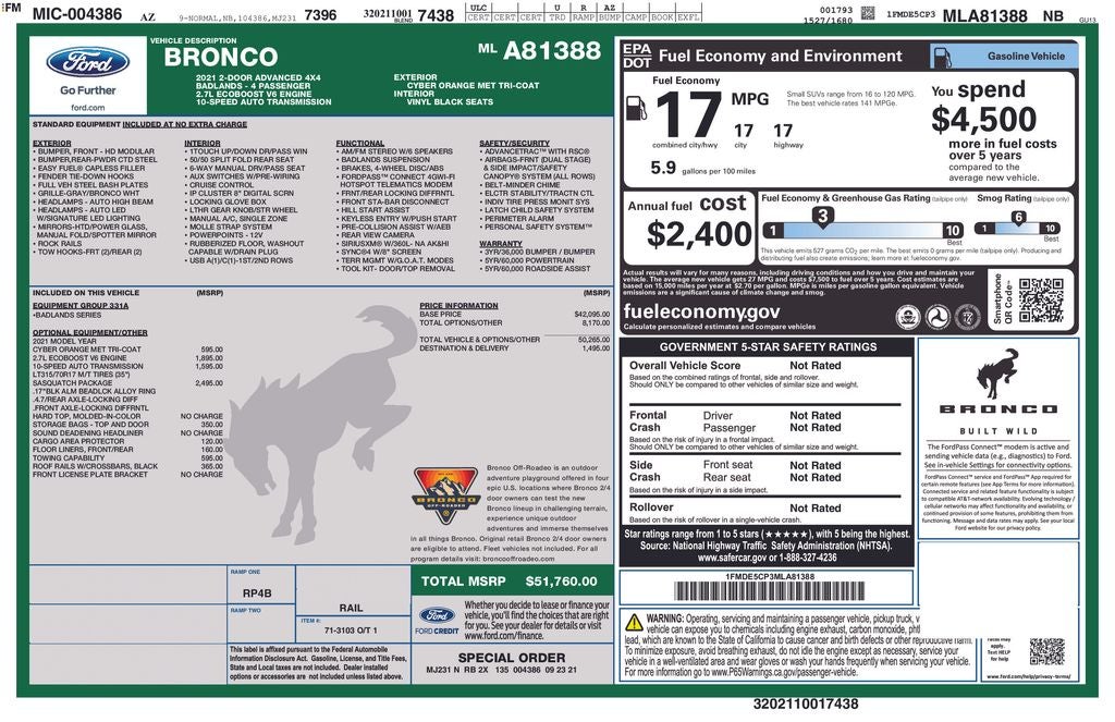 2021 Ford Bronco Badlands