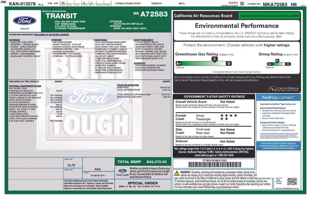 2021 Ford Transit-250 Base