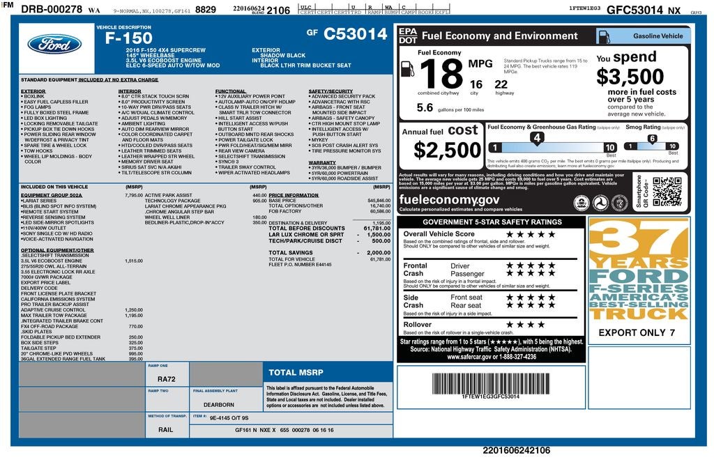 2016 Ford F-150 Lariat