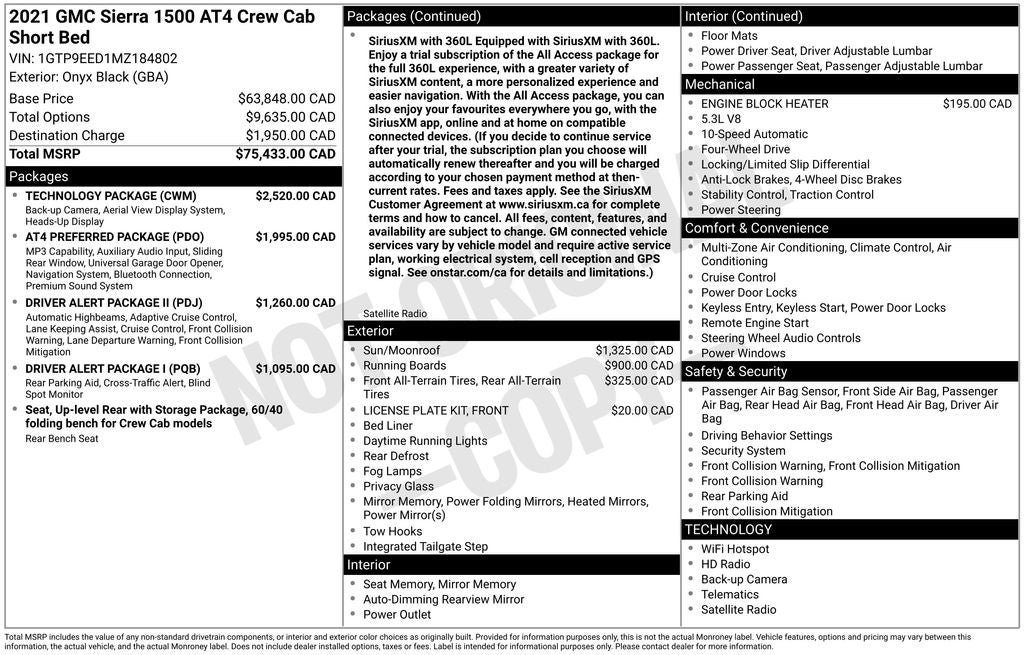2021 GMC Sierra 1500 AT4