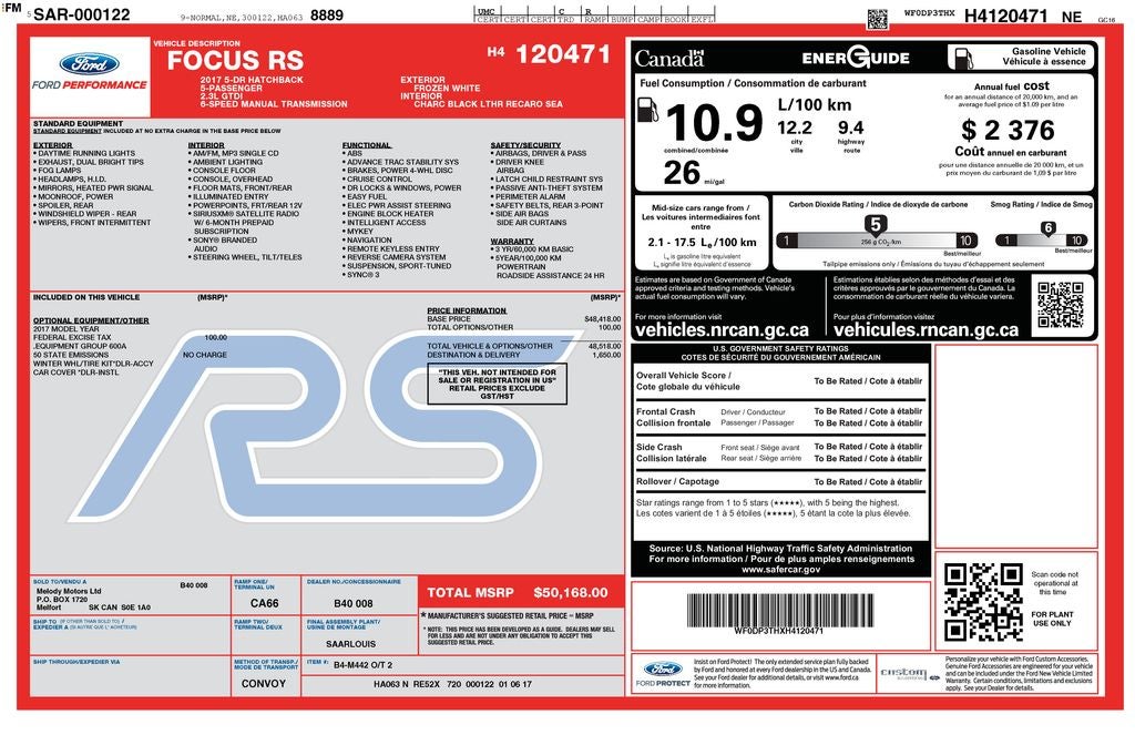 2017 Ford Focus RS