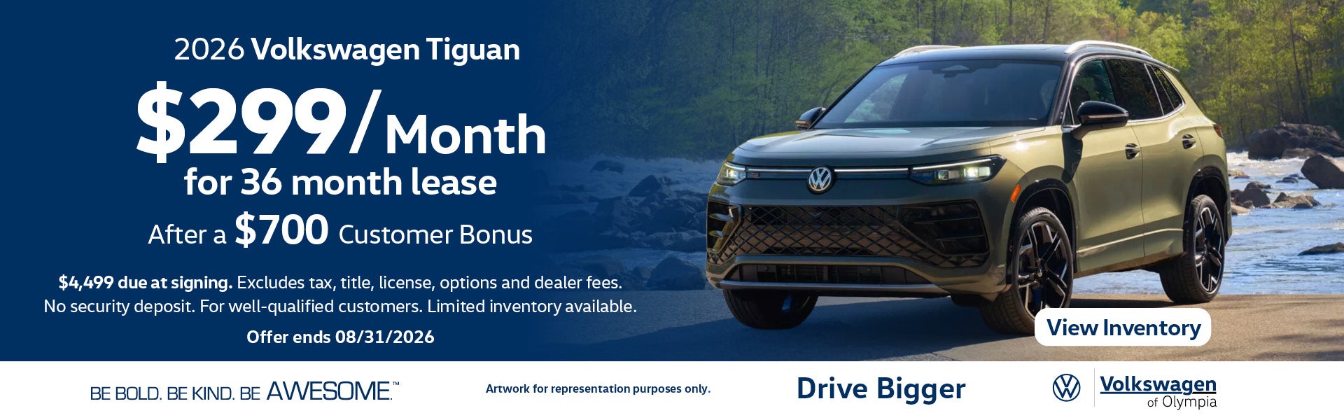 tiguan lease incentive august 2026