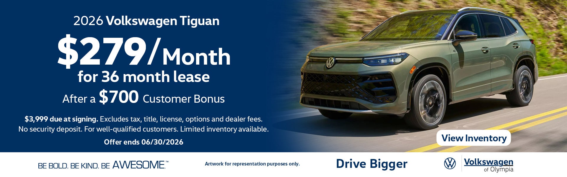 VW Tiguan May 2026 Washington Lease Special