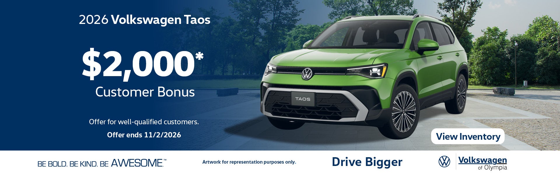 Taos november october 2026 incentives